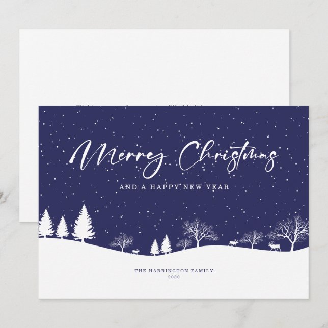 Joyeux Noël hivernal Carte de vacances (Devant / Derrière)