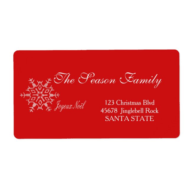Joyeux Noël Holiday Address Label (Front)