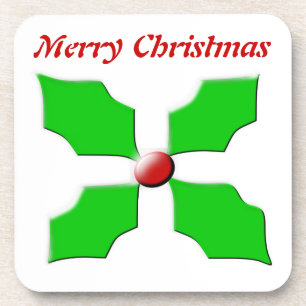 Joyeux Noël Holly Dessous de Verre Personnalisable