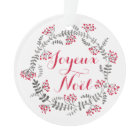 Joyeux Noël Holly Wreath Ornement de Noël