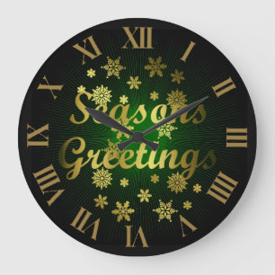 Joyeux Noël Horloge Élégante de Vœux de Fêtes