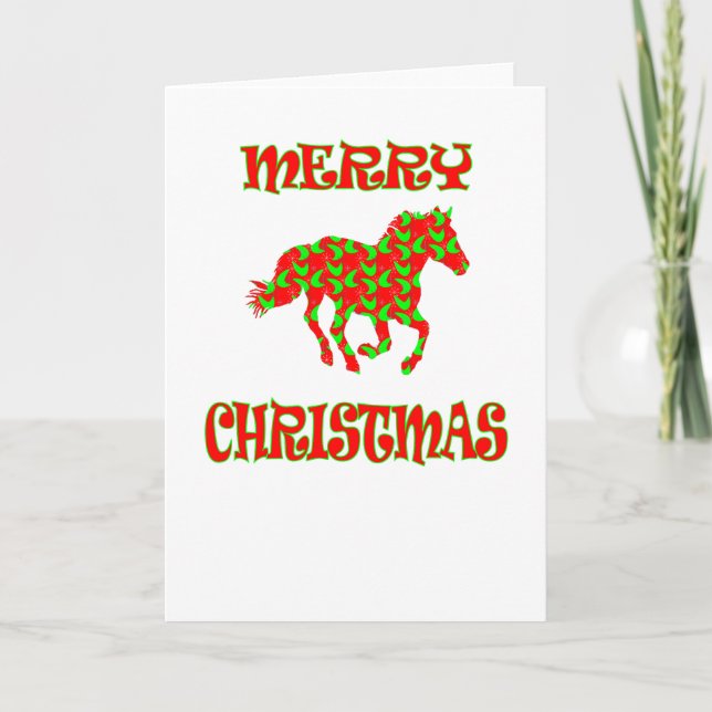 Joyeux Noël Horse Design Carte de voeux (Devant)