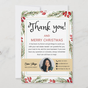 Joyeux Noël Immobilier Carte de remerciements phot