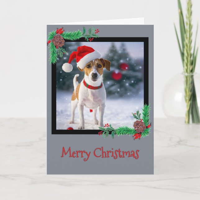 Joyeux Noël Jack Russell Terrier Carte de voeux (Devant)
