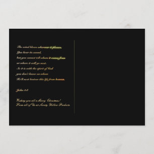 Joyeux Noël Jean 3:8 Bible Verse Carte postale