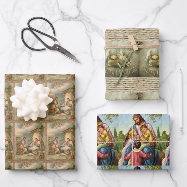 Joyeux Noël Jésus enveloppant des feuilles de papi (Recto)