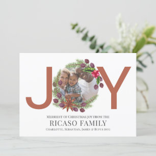 Joyeux Noël Joie Carte photo Wreath