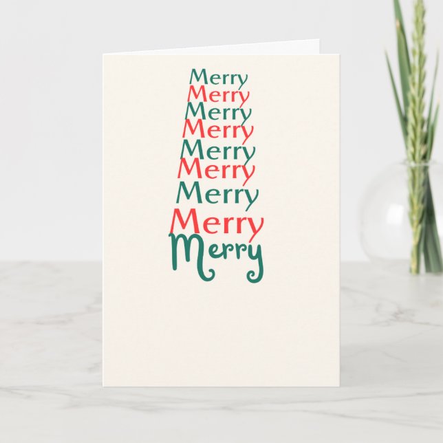 Joyeux Noël Joyeux Design Carte de Noël (Devant)