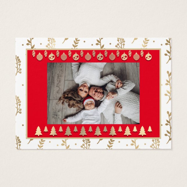 Joyeux Noël Joyeux Nouvel An Nom Rouge Frame Or (Dos)