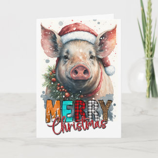 Joyeux Noël Joyeux Père Noël Carte COCHON