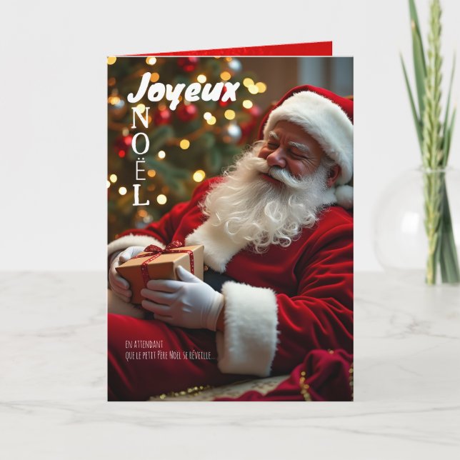 Joyeux Noël Le Père Noël s'est endormi GC Holiday Card (Front)