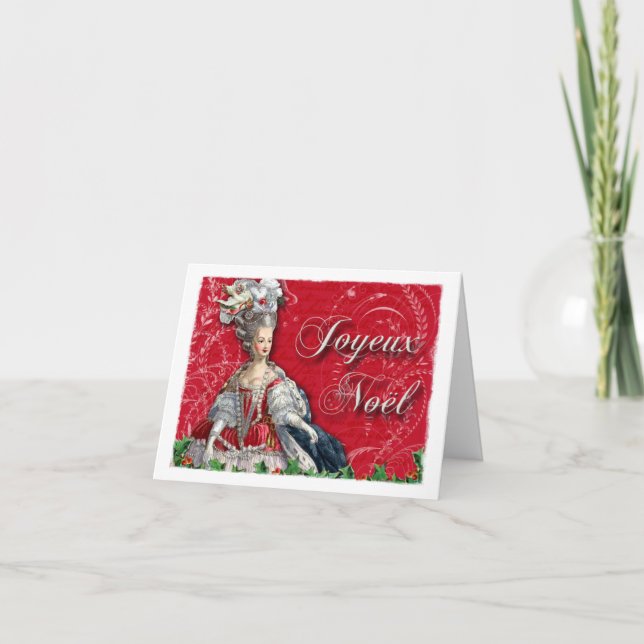 Joyeux Noel Marie Antoinette Christmas Holiday Card (Front)