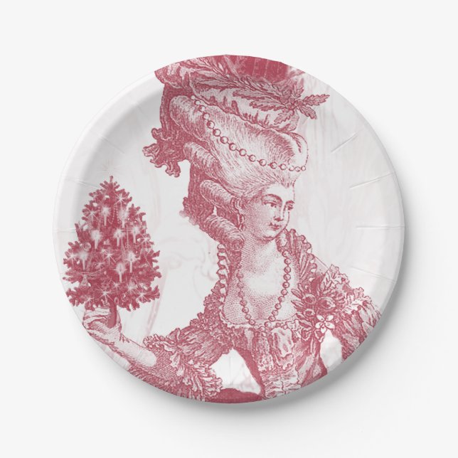 Joyeux Noel Marie Antoinette french Paper Plate (Front)