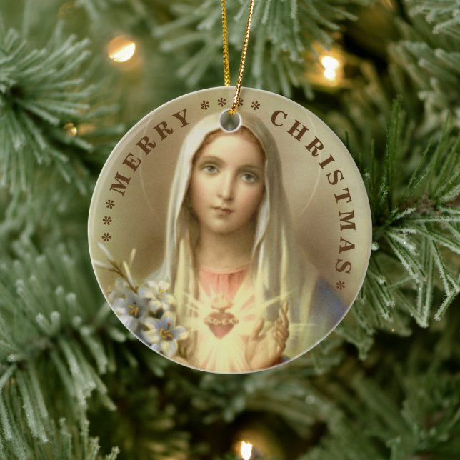 Joyeux Noël | Marie vierge | Ornement en céramique (Arbre)