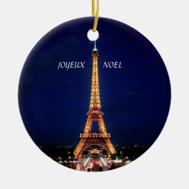 JOYEUX, NOEL  (MERRY CHRISTMAS) CERAMIC ORNAMENT (Front)