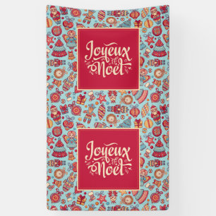 Joyeux Noel Merry Christmas french folk art Banner