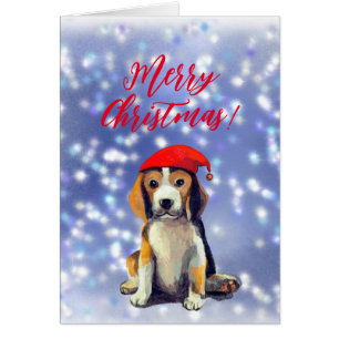 Joyeux Noël mignon chiot beagle carte
