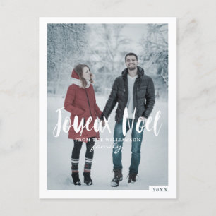 Joyeux Noel   Minimal & Trendy Script Christmas Holiday Postcard