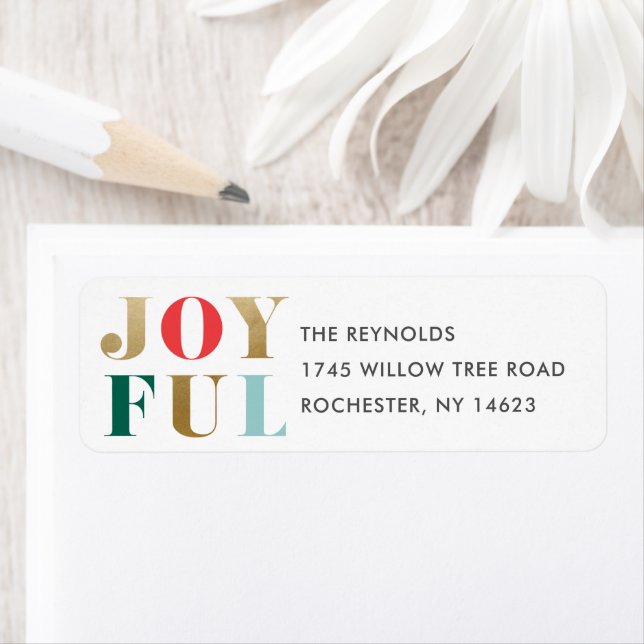 Joyeux Noël moderne Adresse de retour (En situation)