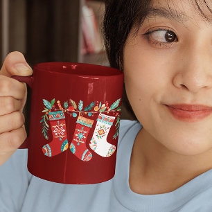 Joyeux Noël moderne Boho Stockage café Mug