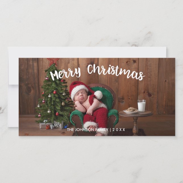 Joyeux Noël moderne Carte photo de vacances (Devant)