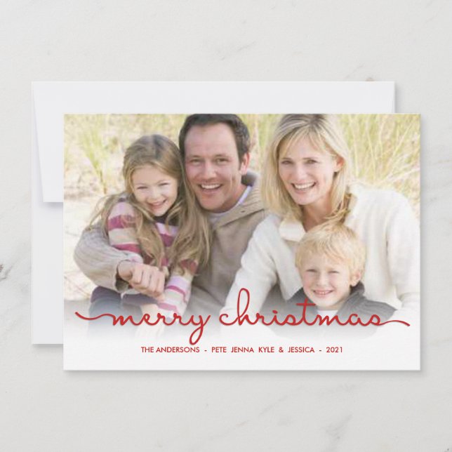 Joyeux Noël moderne Carte photo plat (Devant)