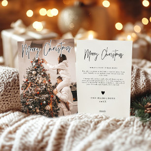 Joyeux Noël moderne minimaliste carte photo sombre