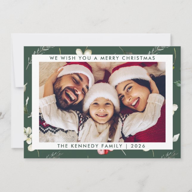 Joyeux Noël moderne minime photo carte de vacances (Devant)