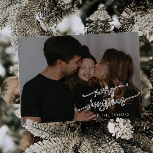 Joyeux Noël moderne photo carte de vacances minima