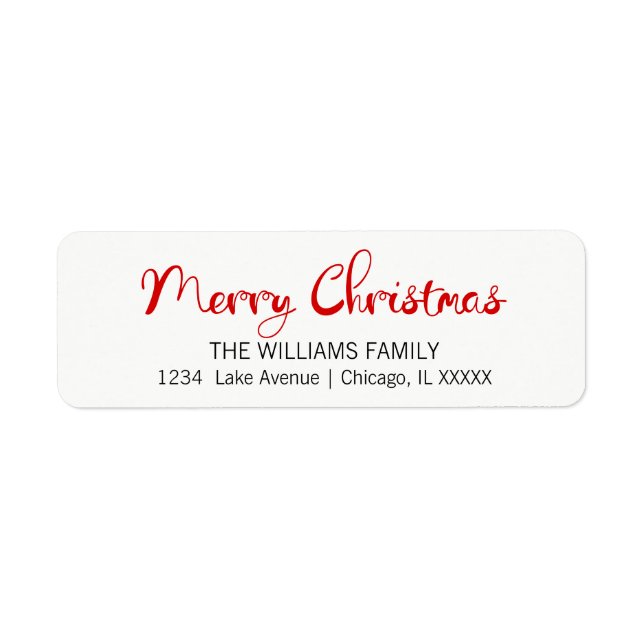 Joyeux Noël moderne Retourner l'adresse Étiquettes (Devant)