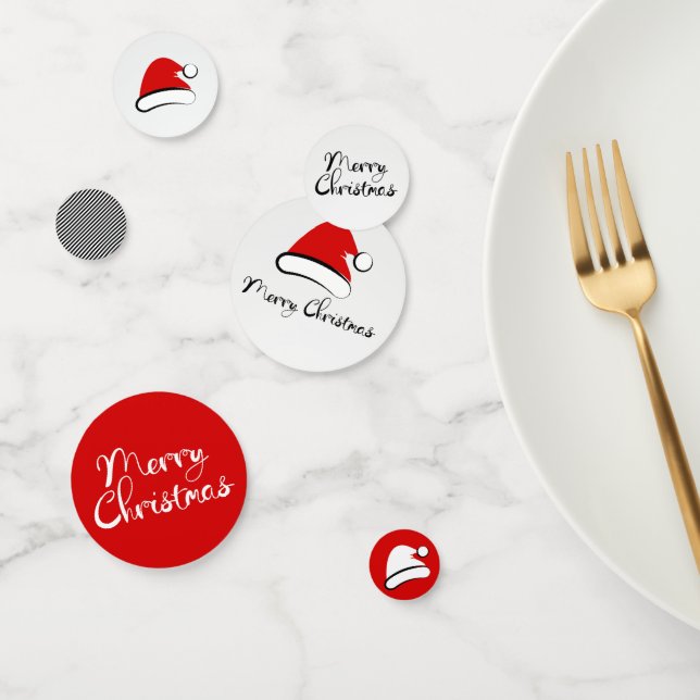 Joyeux Noël moderne Santa Chapeau Table Confetti (Groupe)