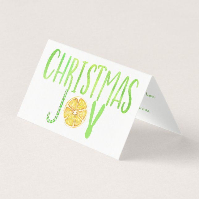 Joyeux Noël moderne sucre de canne vert citron scr (Front)
