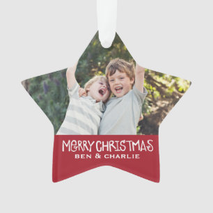 Joyeux Noël   Monogramme de l'ornement étoile roug