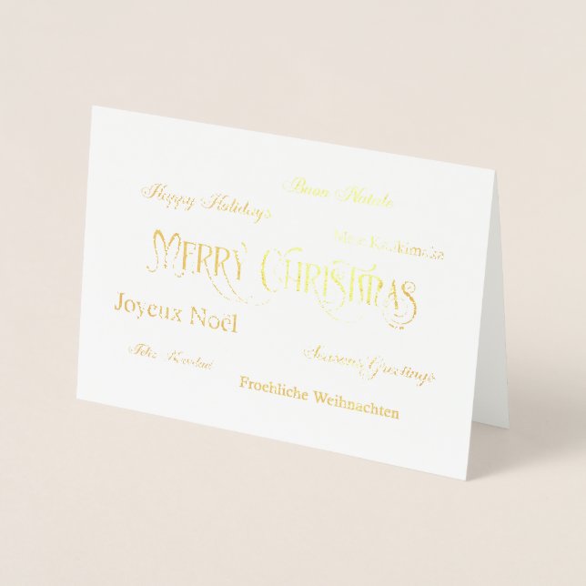 Joyeux Noël Mot Cloud Foil Carte de voeux (Devant)