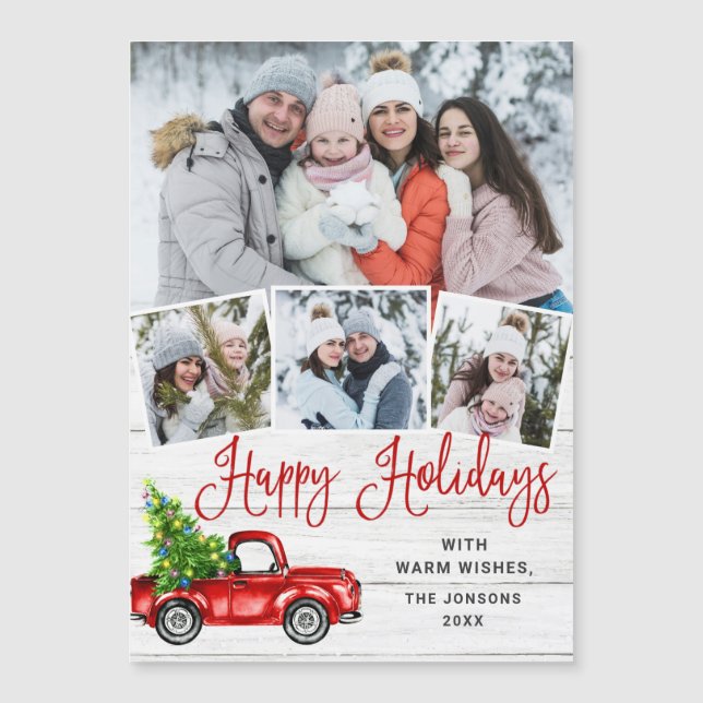 Joyeux Noël Noël 4 PHOTO Carte magnétique (Devant)