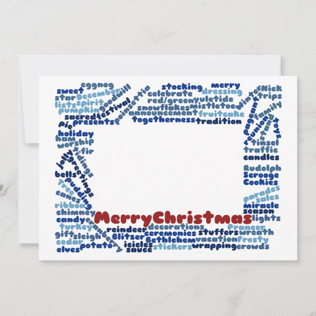 Joyeux Noël - Nuage de mots - Carte de voeux (Devant)