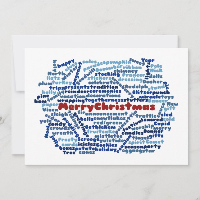 Joyeux Noël - Nuage de mots - Carte de voeux (Devant)