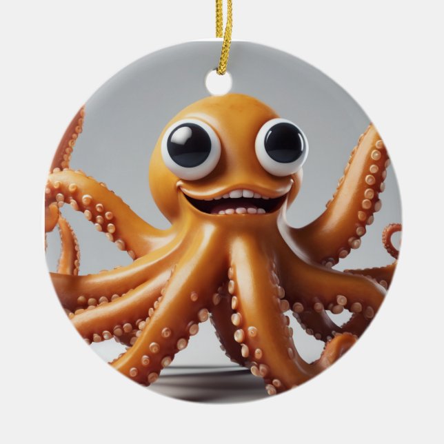 Joyeux Noël Octopus Ornement (Devant)