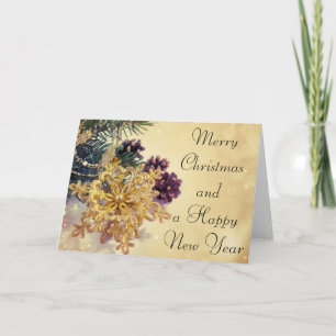 Joyeux Noël or étoile ornement carte de voeux