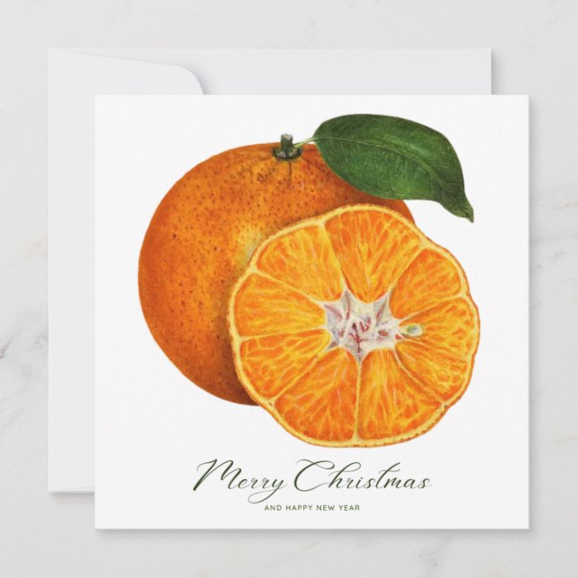 Joyeux Noël Oranges Photo Carte de Noël (Devant)