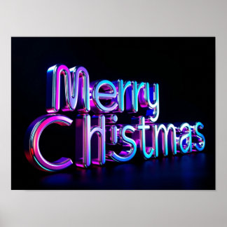 Joyeux Noël Papier Affiche de Typographie Luxueuse