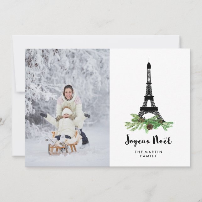 Joyeux Noel | Parisian Christmas with your Photo Holiday Card (Front)