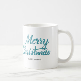 Joyeux Noël parties scintillant brosse script mug