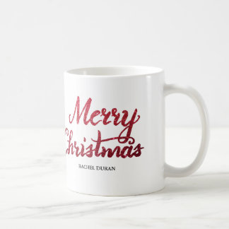 Joyeux Noël parties scintillant brosse script mug