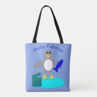 Joyeux Noël Pêche Sac fourre-tout de pingouin