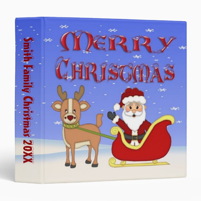 Joyeux Noël Père Noël 1,5" classeur (Devant/Côté)