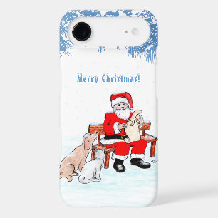 Joyeux Noël - Père Noël avec chat et chien