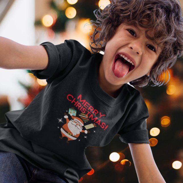 Joyeux Noël Père Noël Cadeaux de vacances T-shirt (Créateur téléchargé)