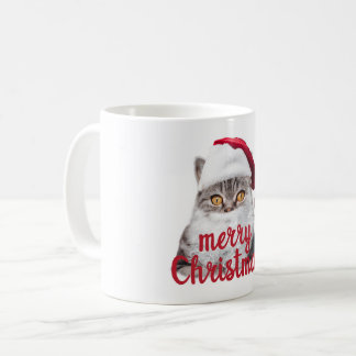 joyeux noël père Noël chat tasse