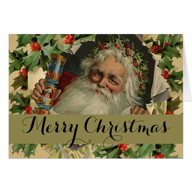 Joyeux Noël Père Noël classique antique (Devant horizontal)